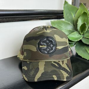 Pittsburgh Steelers camo trucker hat snapback like new unisex cap football